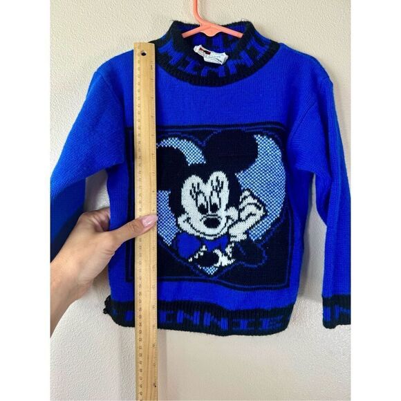 Vintage JetSet Mickey & Friends by Walt Disney Minnie Mouse Blue Kids Sweater S - Picture 7 of 10